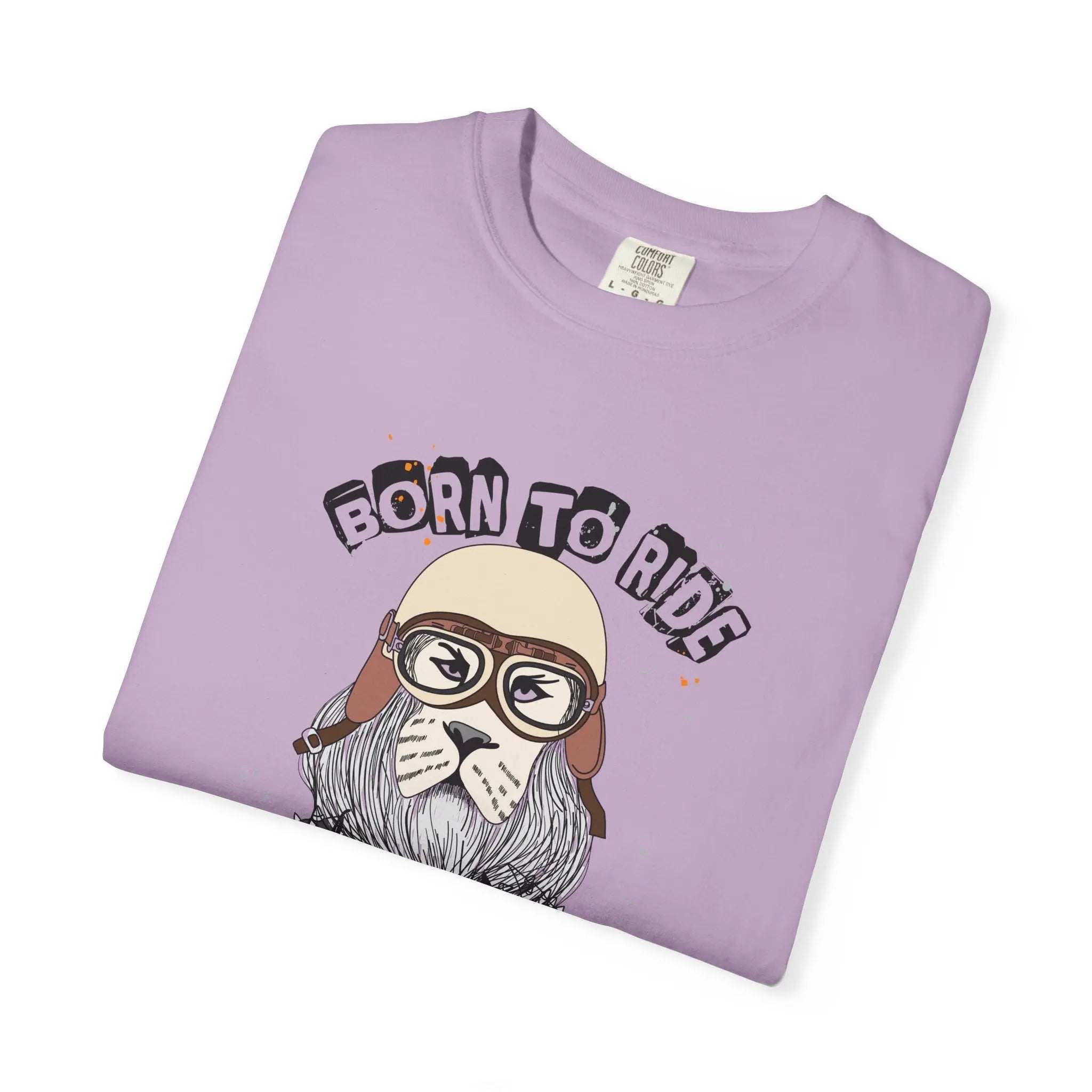 Born To Ride Dog Pilot Style Motorcycle Rider T-Shirt - Sinful Threads