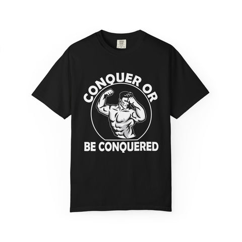 Conquer Fitness Motivation Graphic T-Shirt - Victory Design