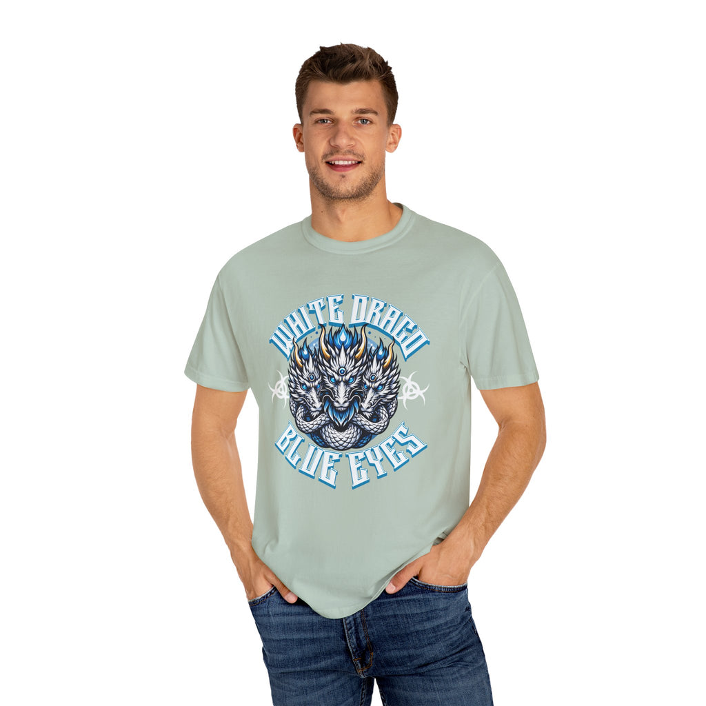 Dragon Art Tee - Blue-Eyed Three-Headed Fantasy Gift - Sinful Threads