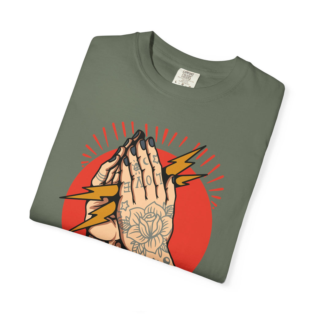 Praying Hands Shirt - Traditional Flash Art Tee - Tattoo Gift - Sinful Threads