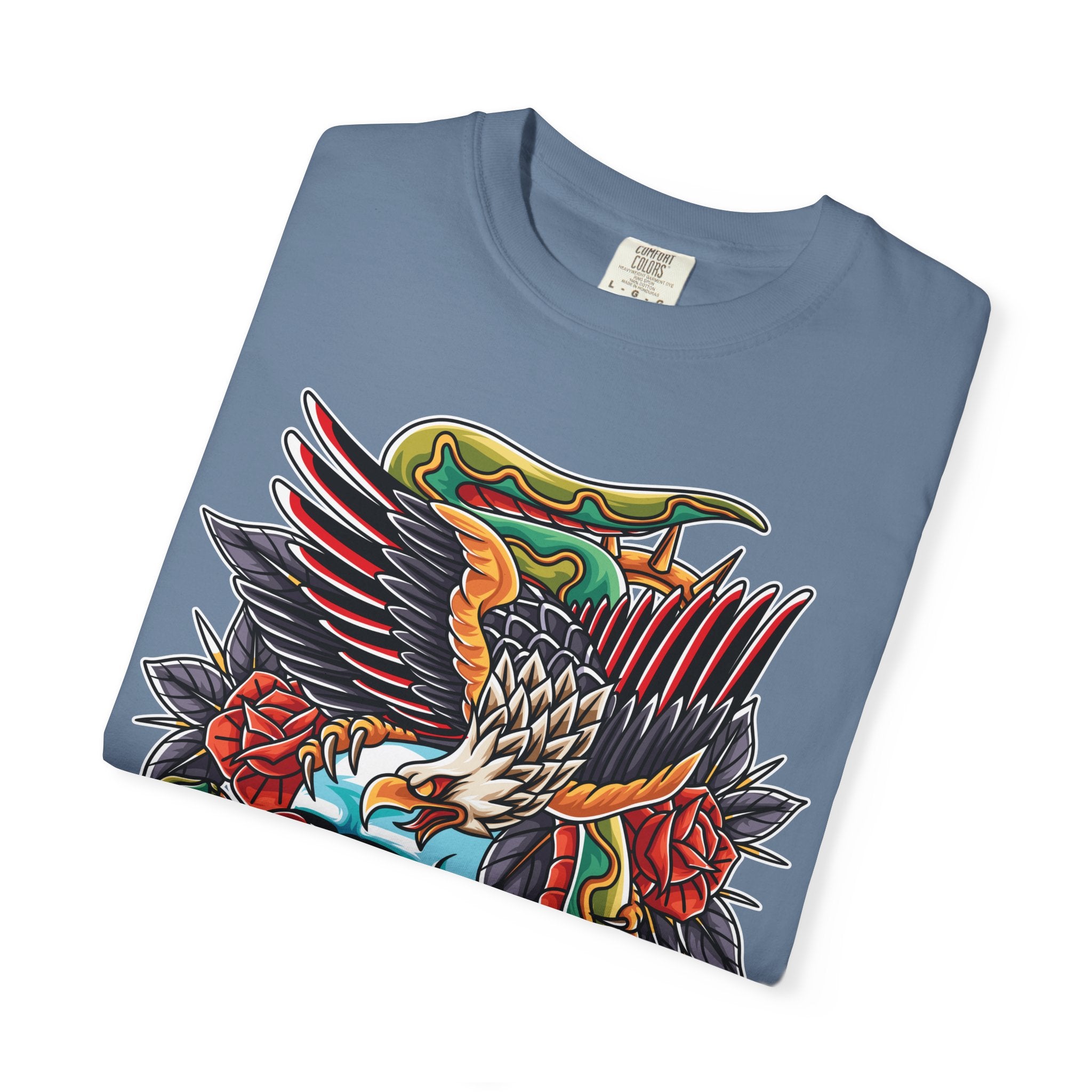 Biker Tattoo Shirt - Skull Eagle Snake Tee - Outlaw Apparel - Sinful Threads