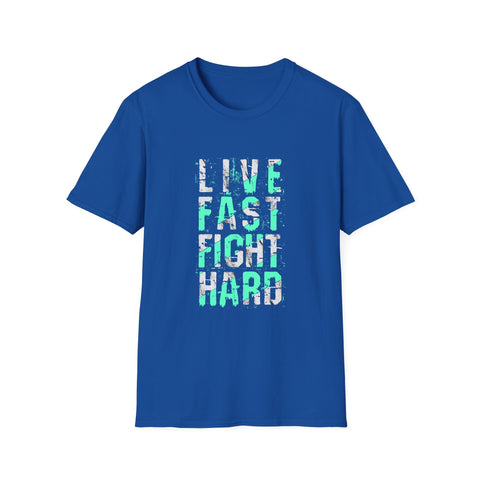 Live Fast Fight Hard Motivational Sports Tee - Action Mindset
