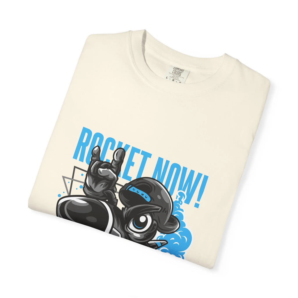Rocket Now Cartoon Graphic Unisex Relaxed Fit T-Shirt - Sinful Threads