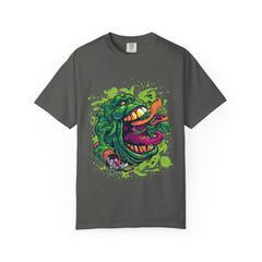 Green Slimy Ghost Tee – 80s Movie Fan Shirt with Humor