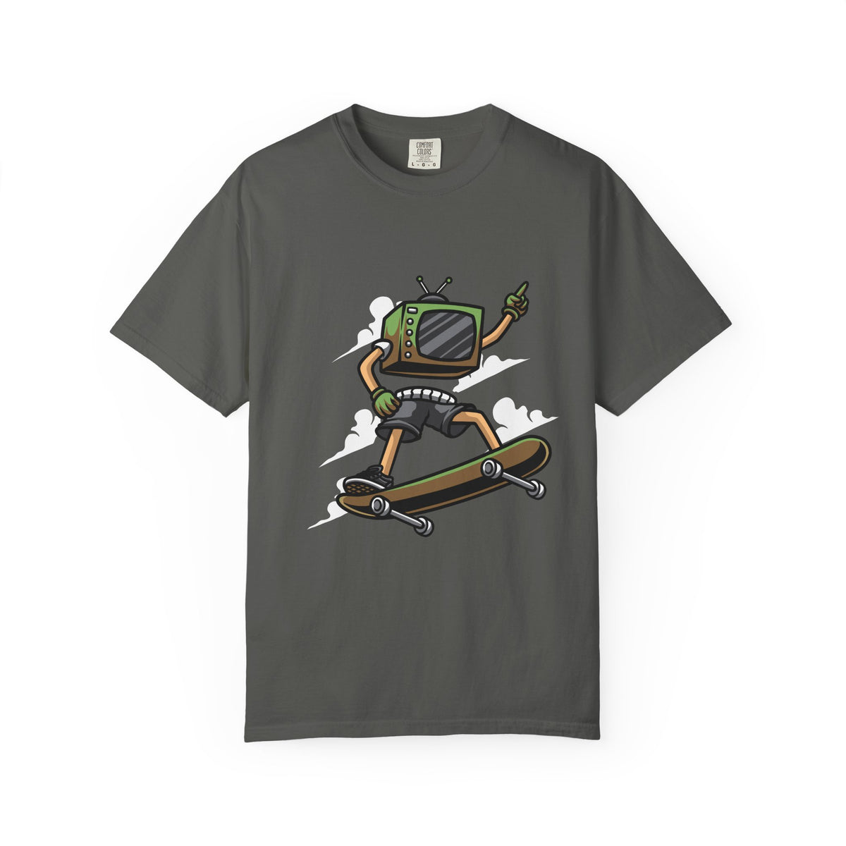 TV Head Skater Shirt - Retro Television Tee - Funny Geek Gift