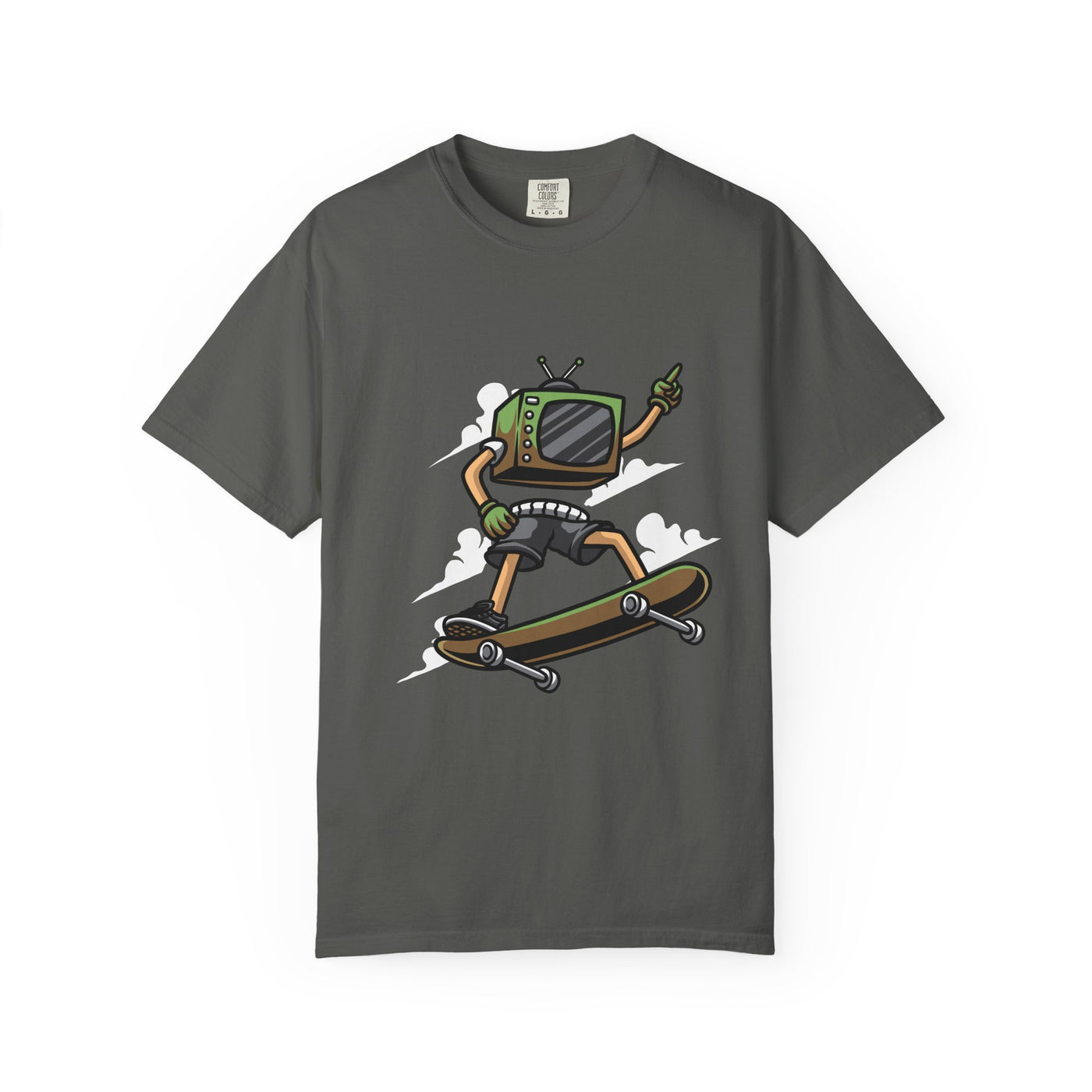 TV Head Skater Shirt - Retro Television Tee - Funny Geek Gift - Sinful Threads