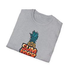 Bold Pineapple Print Tee - Summer Vibes Tropical Graphic