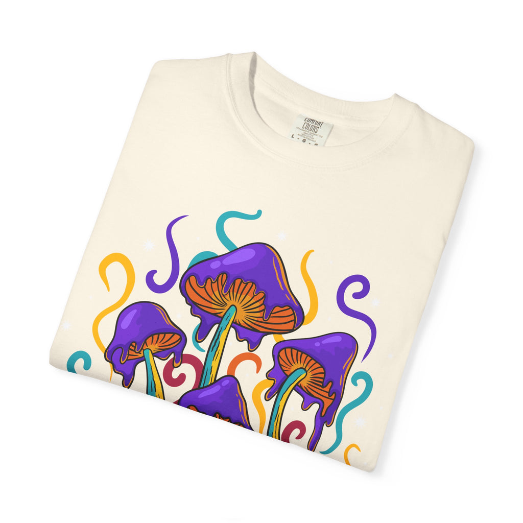 Psychedelic Mushroom Tee - Groovy Fungi Art Purple Gift - Sinful Threads