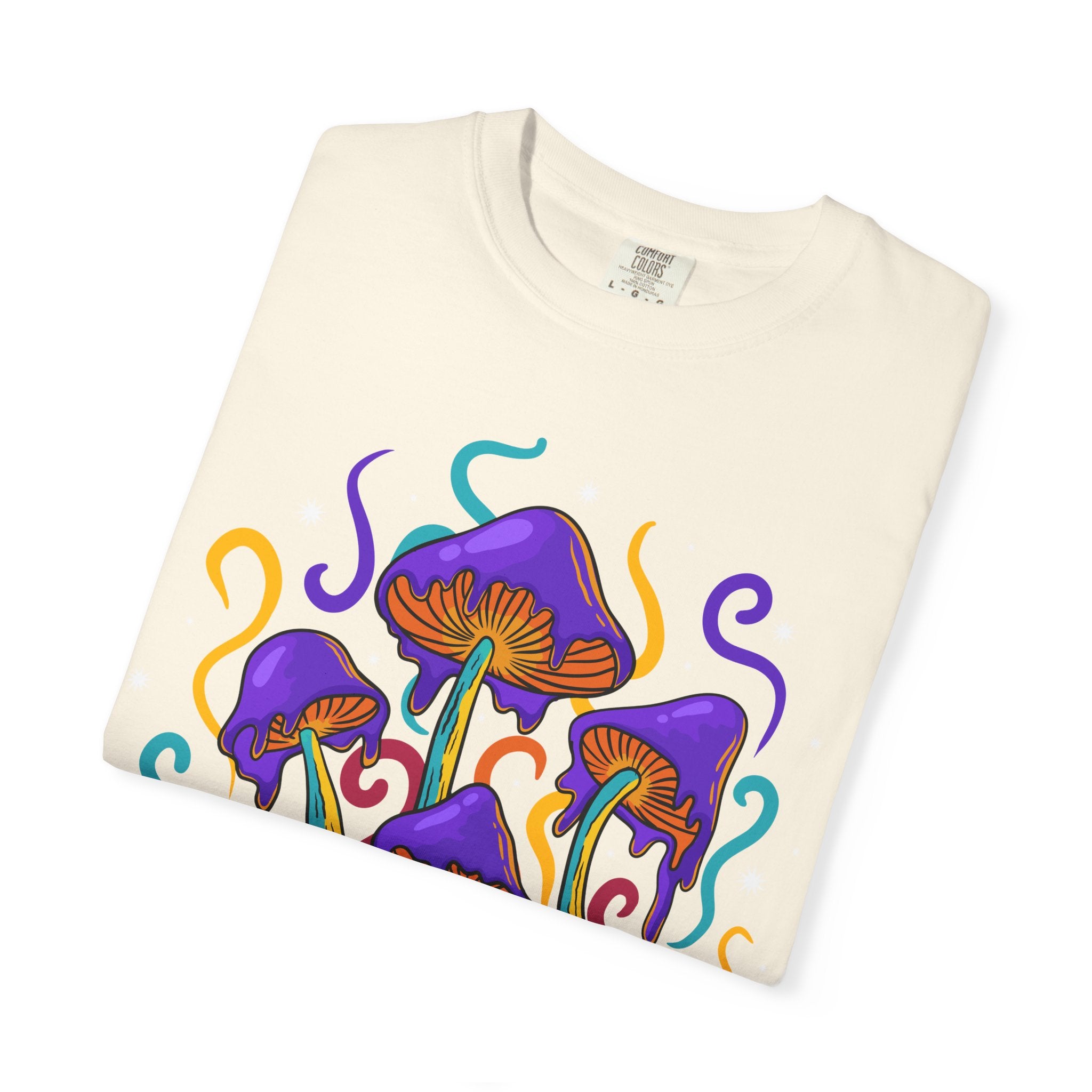 Psychedelic Mushroom Tee - Groovy Fungi Art Purple Gift - Sinful Threads