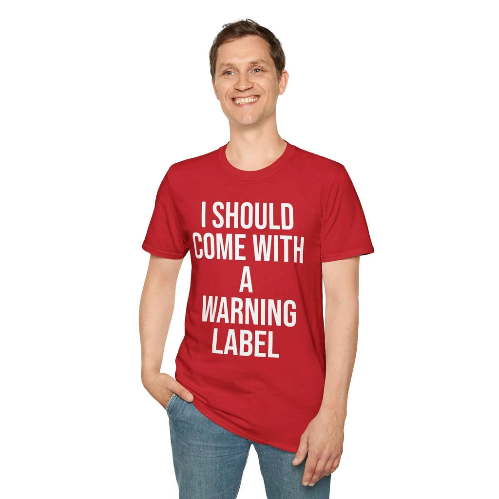 Warning Label Graphic Tee - Funny Sarcasm Shirt