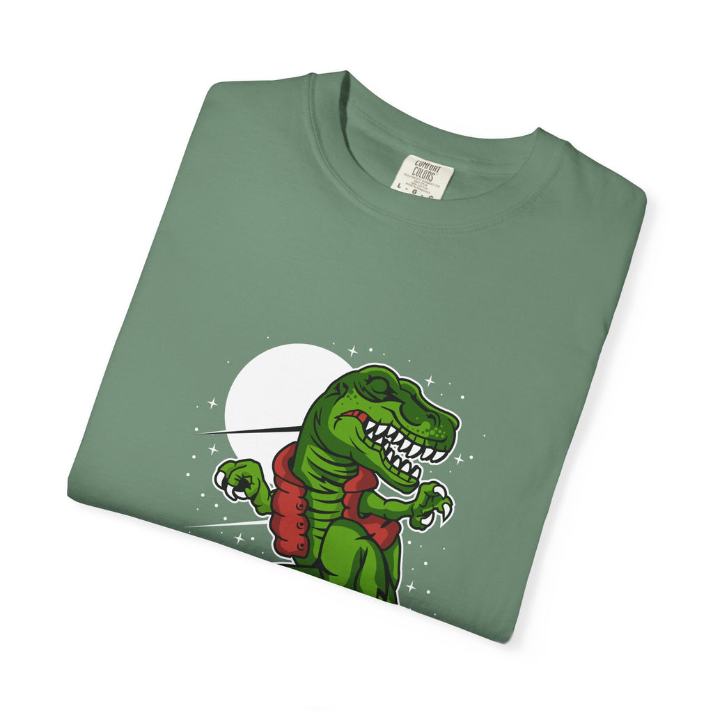T-Rex Dinosaur on Snowboard Winter Sports Graphic T-Shirt - Sinful Threads