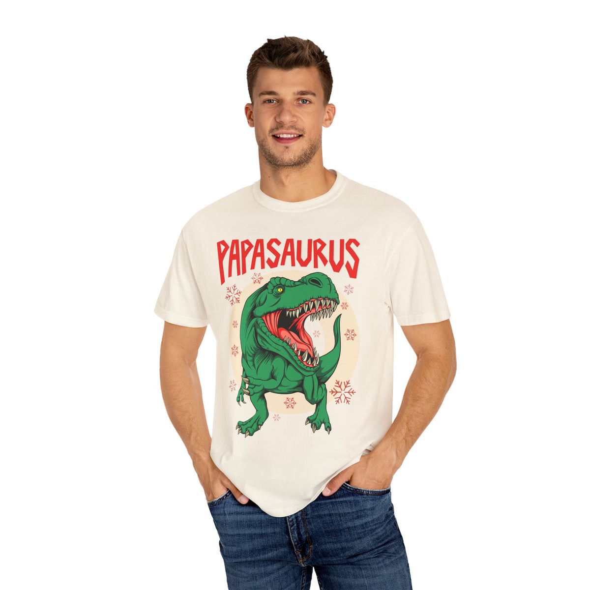 Christmas Papasaurus Shirt - Festive T-Rex Tee Holiday Gift