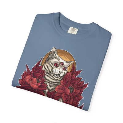 Occult Cat Tee - Weirdcore Ouija Shirt - Floral Graphic - Sinful Threads