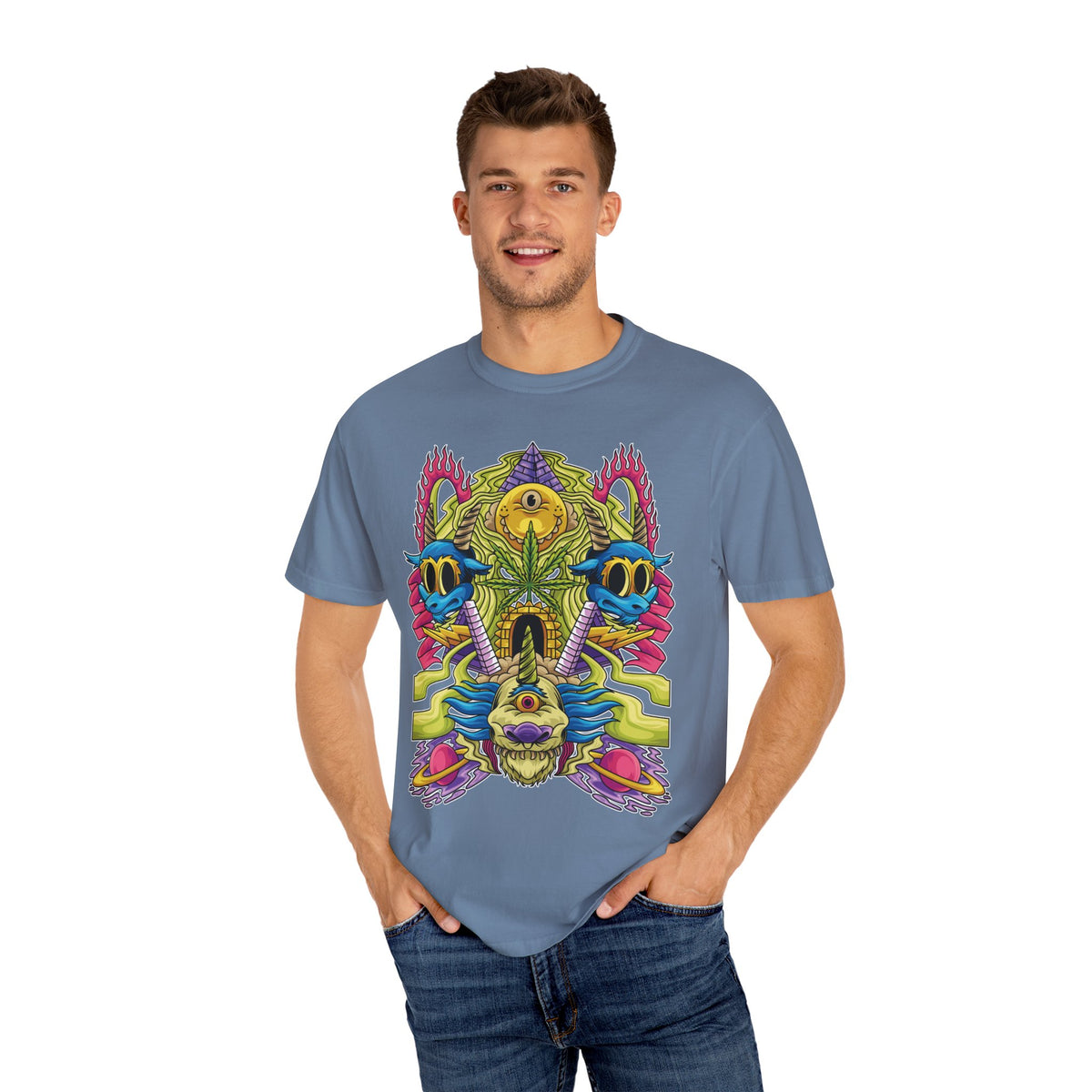 Trippy Monster Tee - Psychedelic Monster Tee - Weed Art Gift