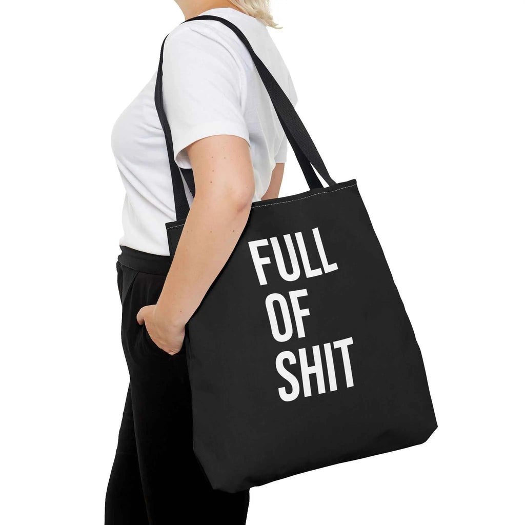 Sarcastic Canvas Tote Bag - Full Of Shit Funny Quote