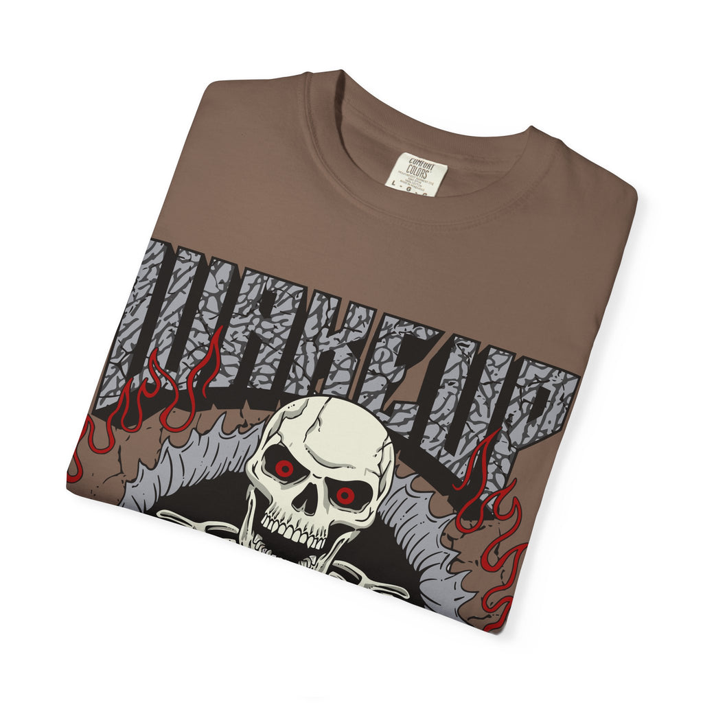 Skull Flame Shirt - Wake Up Fire Design Tee for Bold Style - Sinful Threads
