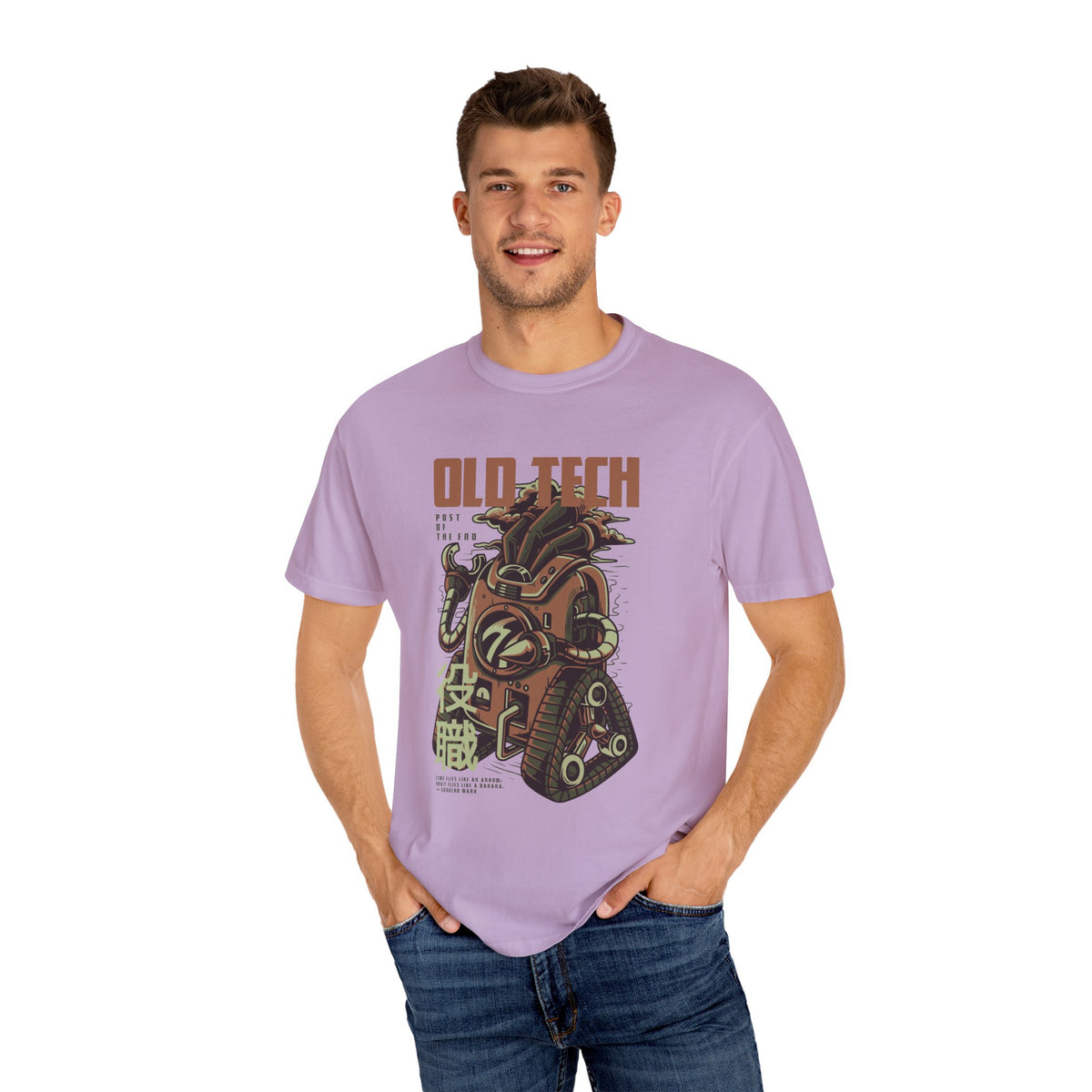 Retro Old Tech Post Of The End Robot Illustration T-Shirt