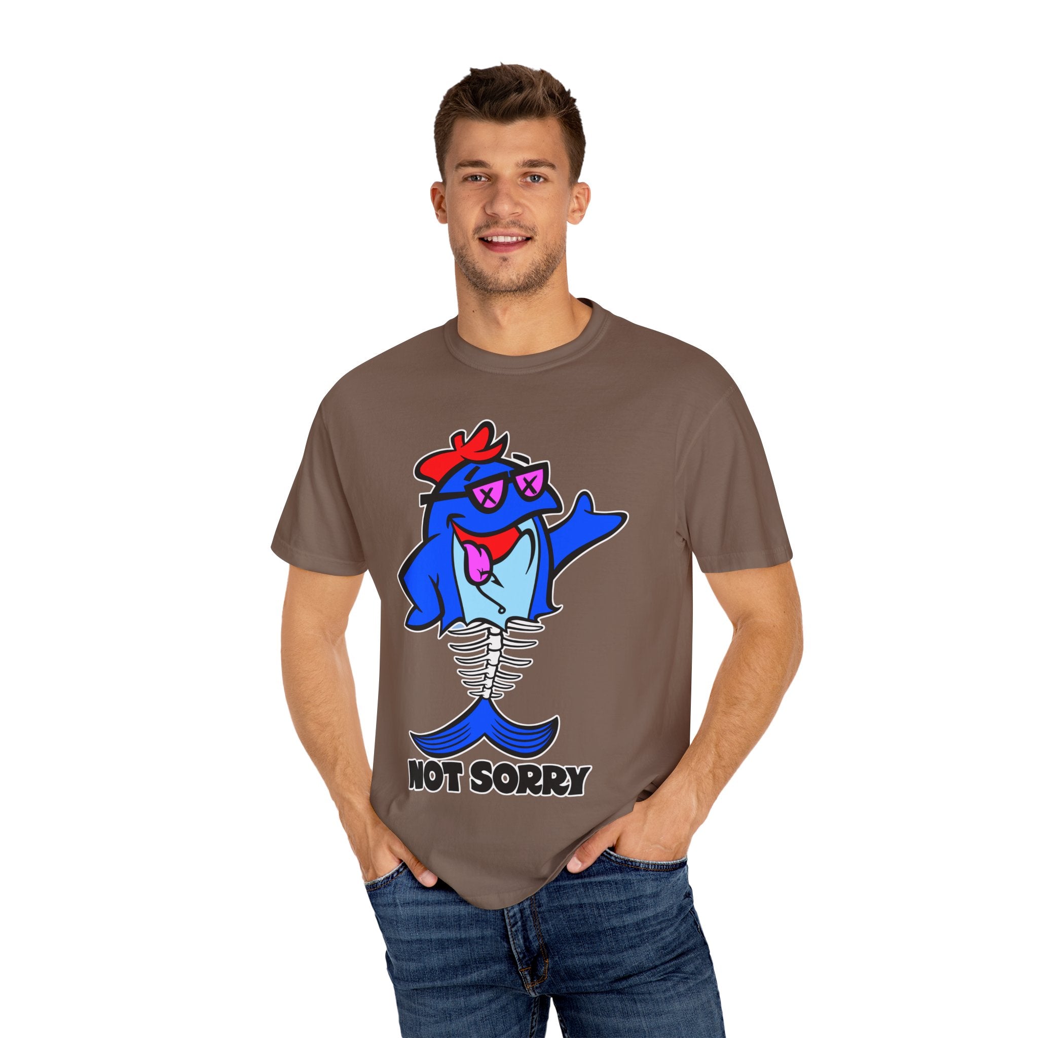 Funny Shark Shirt - Not Sorry Skeleton Design Tee - Sinful Threads