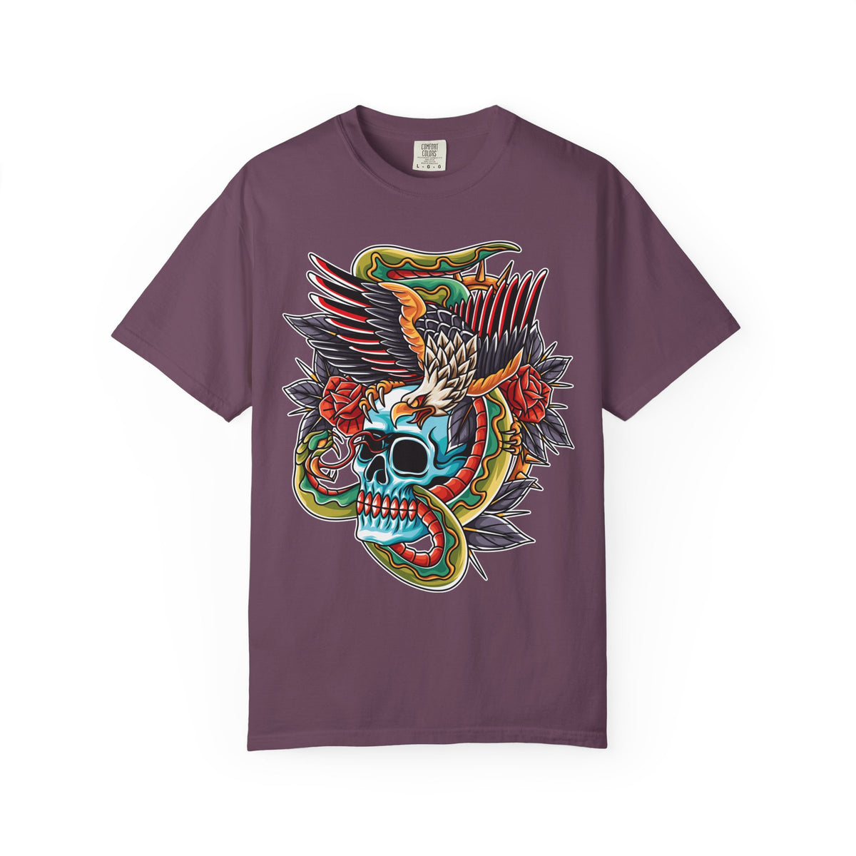 Biker Tattoo Shirt - Skull Eagle Snake Tee - Outlaw Apparel