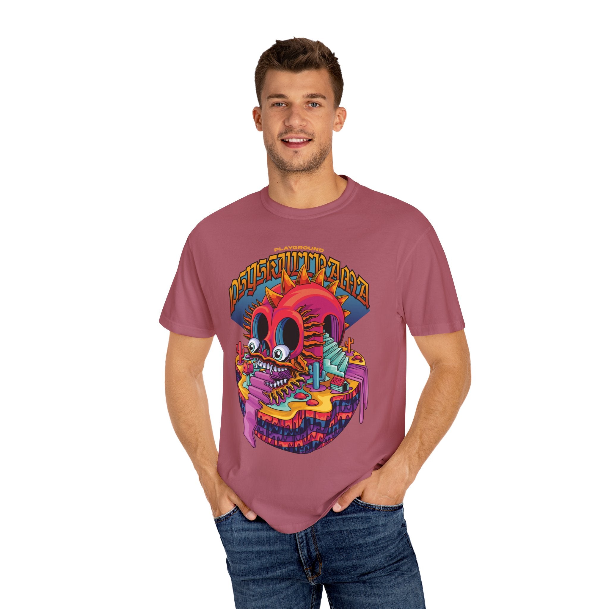 Surreal Skull Playground Tee – Weirdcore Skull Shirt – Colorful Art - Sinful Threads