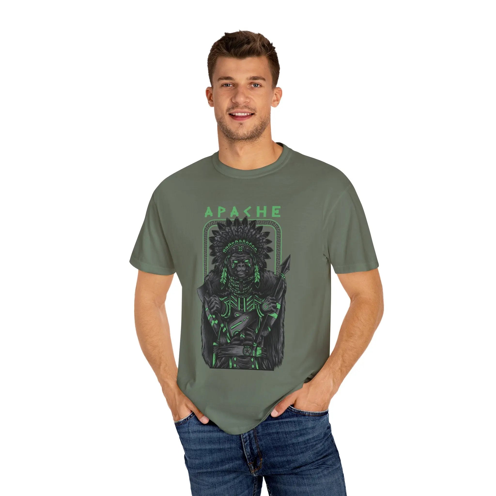 Warrior Apache Unique Graphic Illustration T-Shirt - Sinful Threads