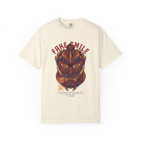 Fake Smile Japanese Mask Quote Art Design Graphic T-Shirt