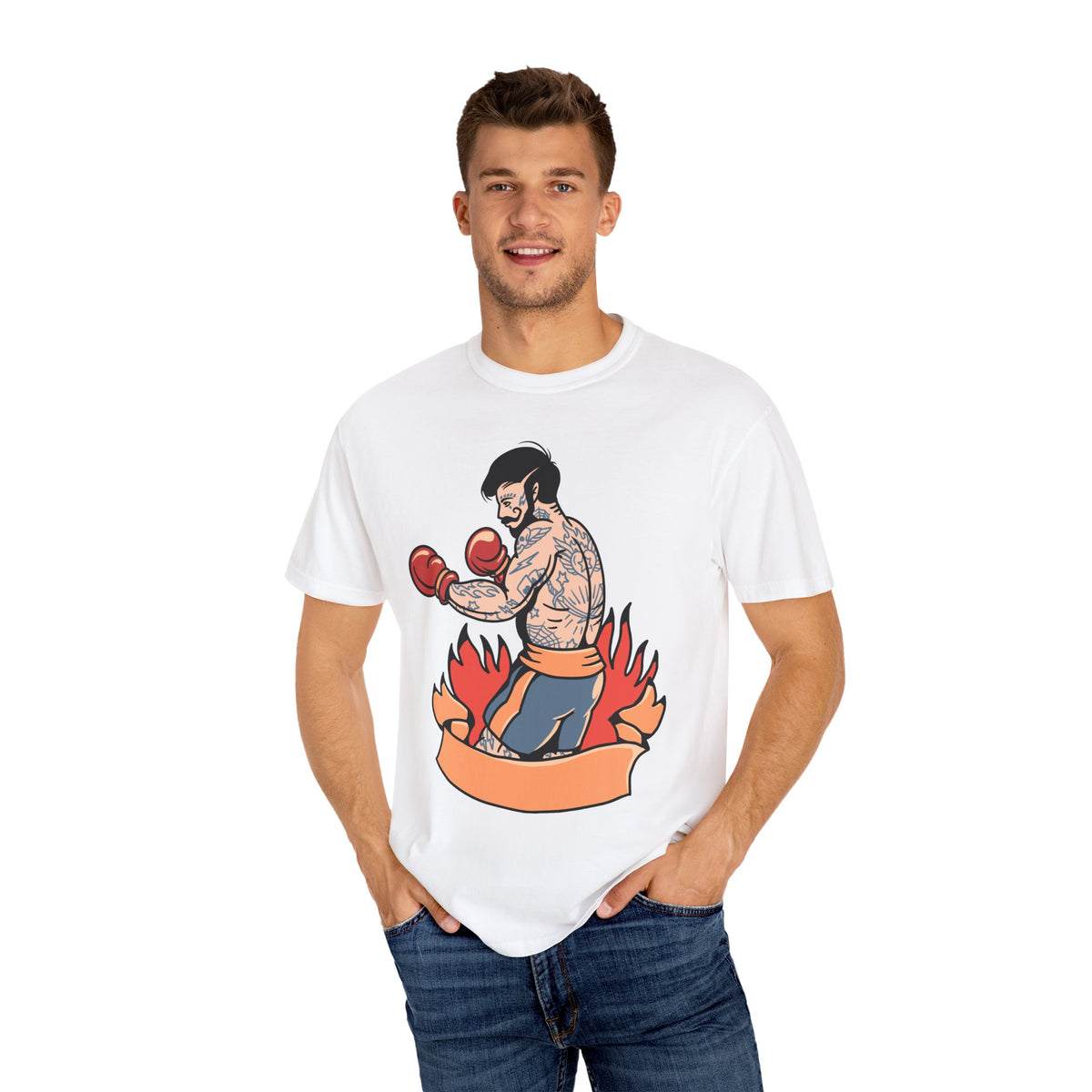 Tattooed Boxer Shirt - Boxing Illustration Tee, Tattoo Gift