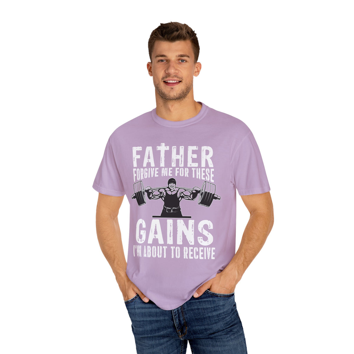 Father Forgive Gains Gym Shirt - Christian Humor Gift