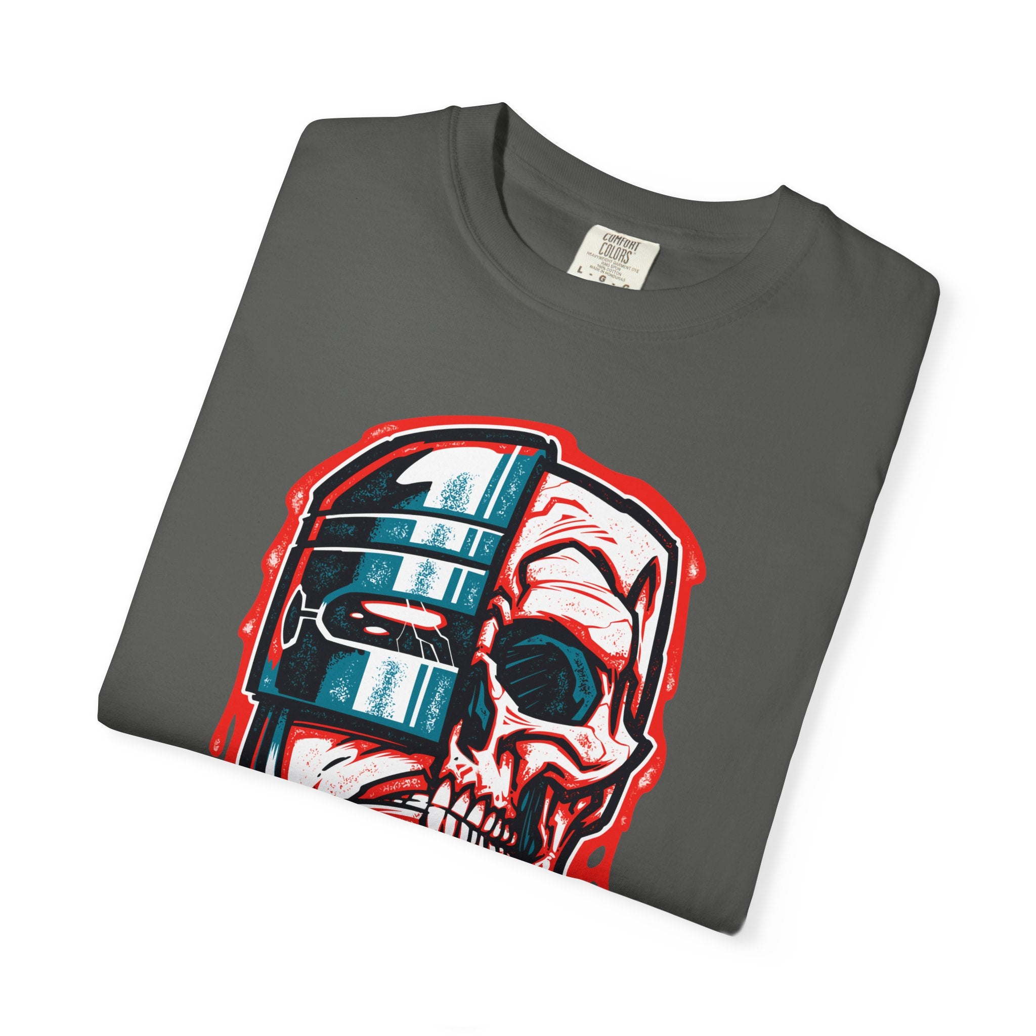 Robocop Dead or Alive Shirt with Robot Skull Design - Sinful Threads