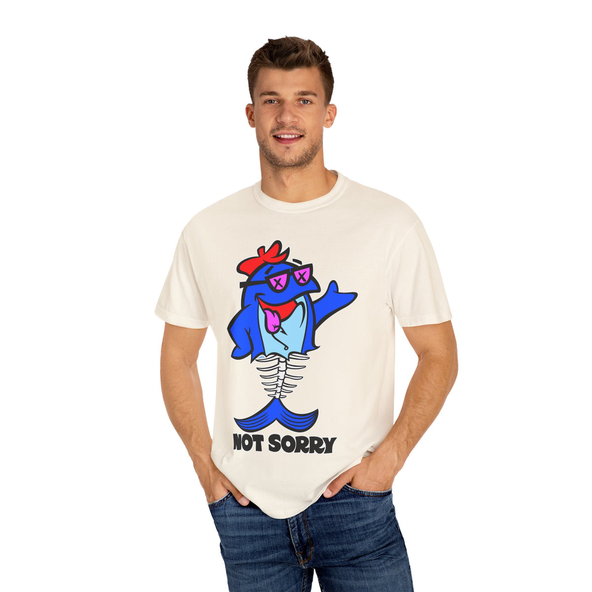 Funny Shark Shirt - Not Sorry Skeleton Design Tee