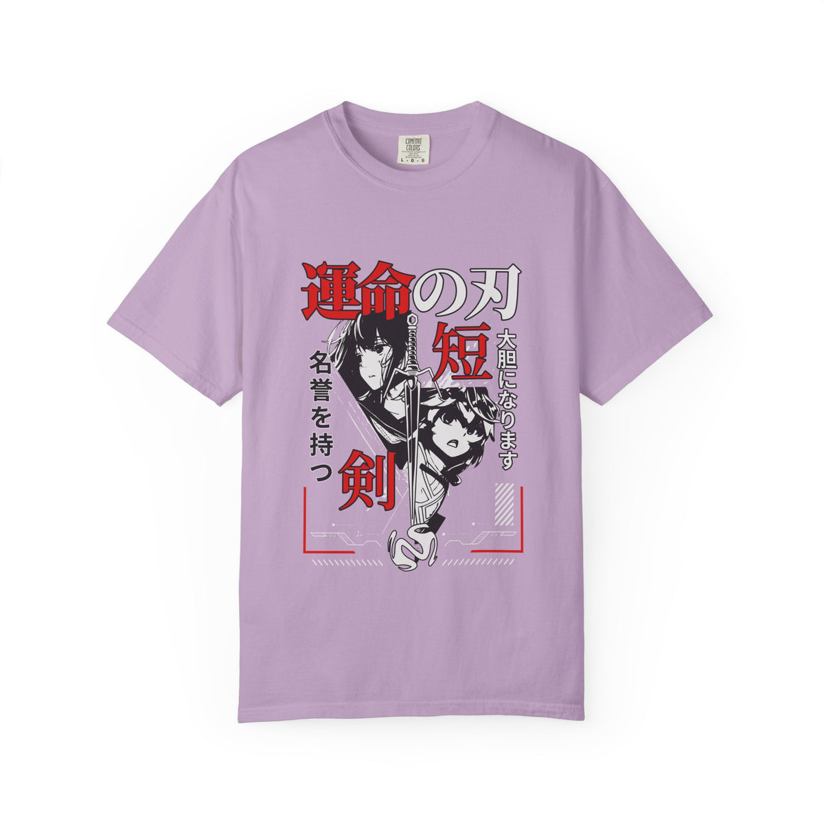 Anime Manga Tee - Black White Sword Design - Japan Gift