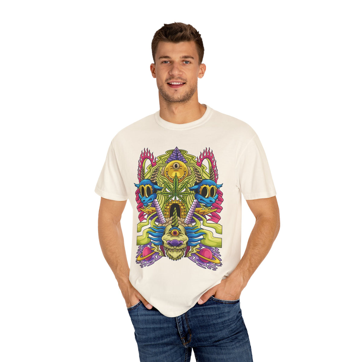 Trippy Monster Tee - Psychedelic Monster Tee - Weed Art Gift