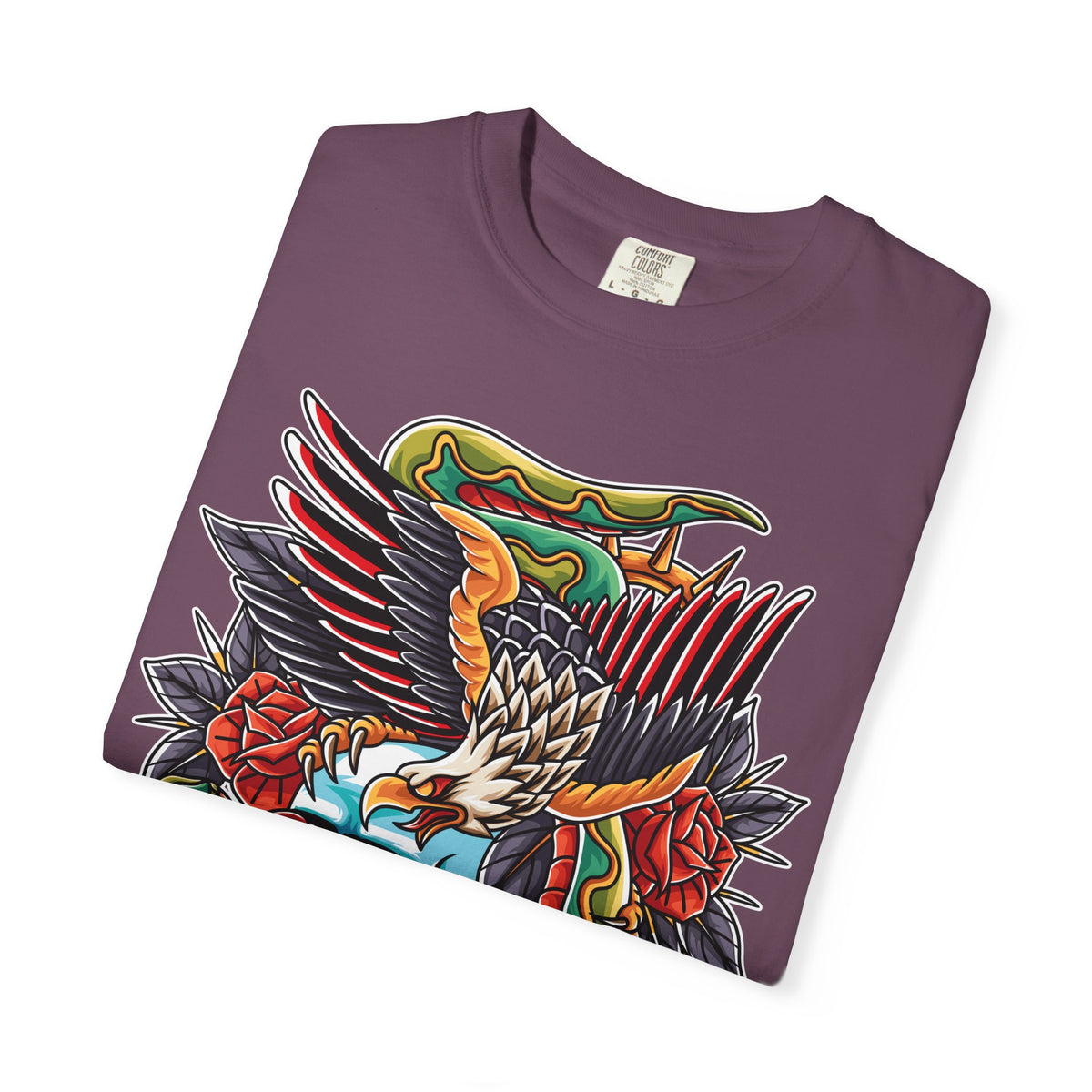 Biker Tattoo Shirt - Skull Eagle Snake Tee - Outlaw Apparel