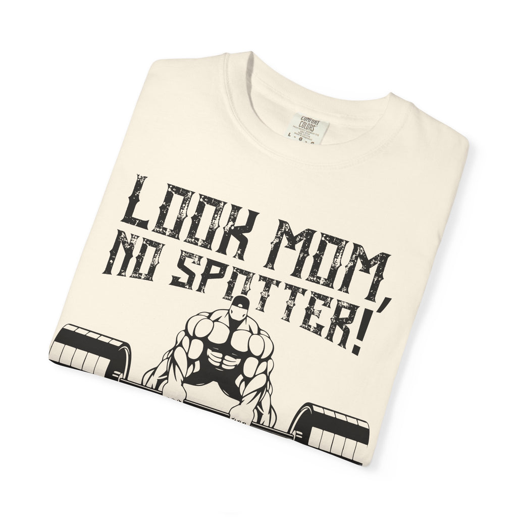 Look Mom No Spotter T-Shirt - Funny Gym Gift - Sinful Threads