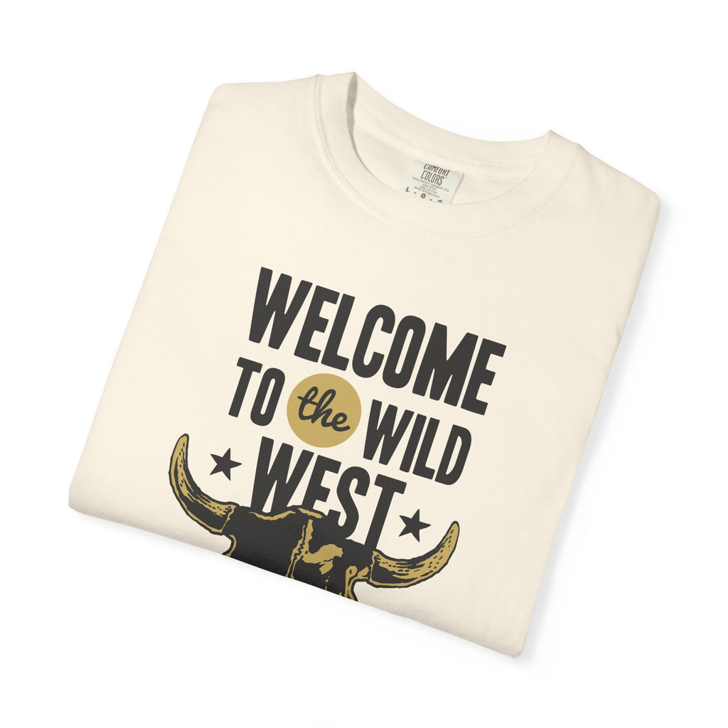 Welcome To The Wild West Graphic Design Bull T-Shirt - Sinful Threads