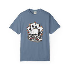 Skull Playing Cards Dice Gambling Casino Design T-Shirt