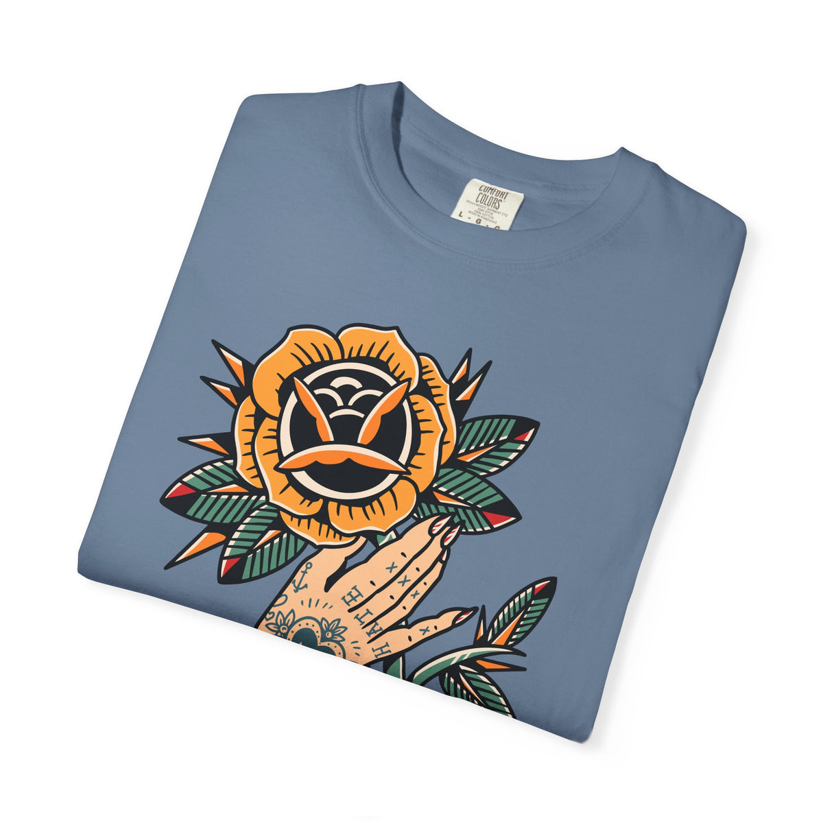 Tattoo Rose Shirt - Hand Holding Flower Tee, Artistic Gift