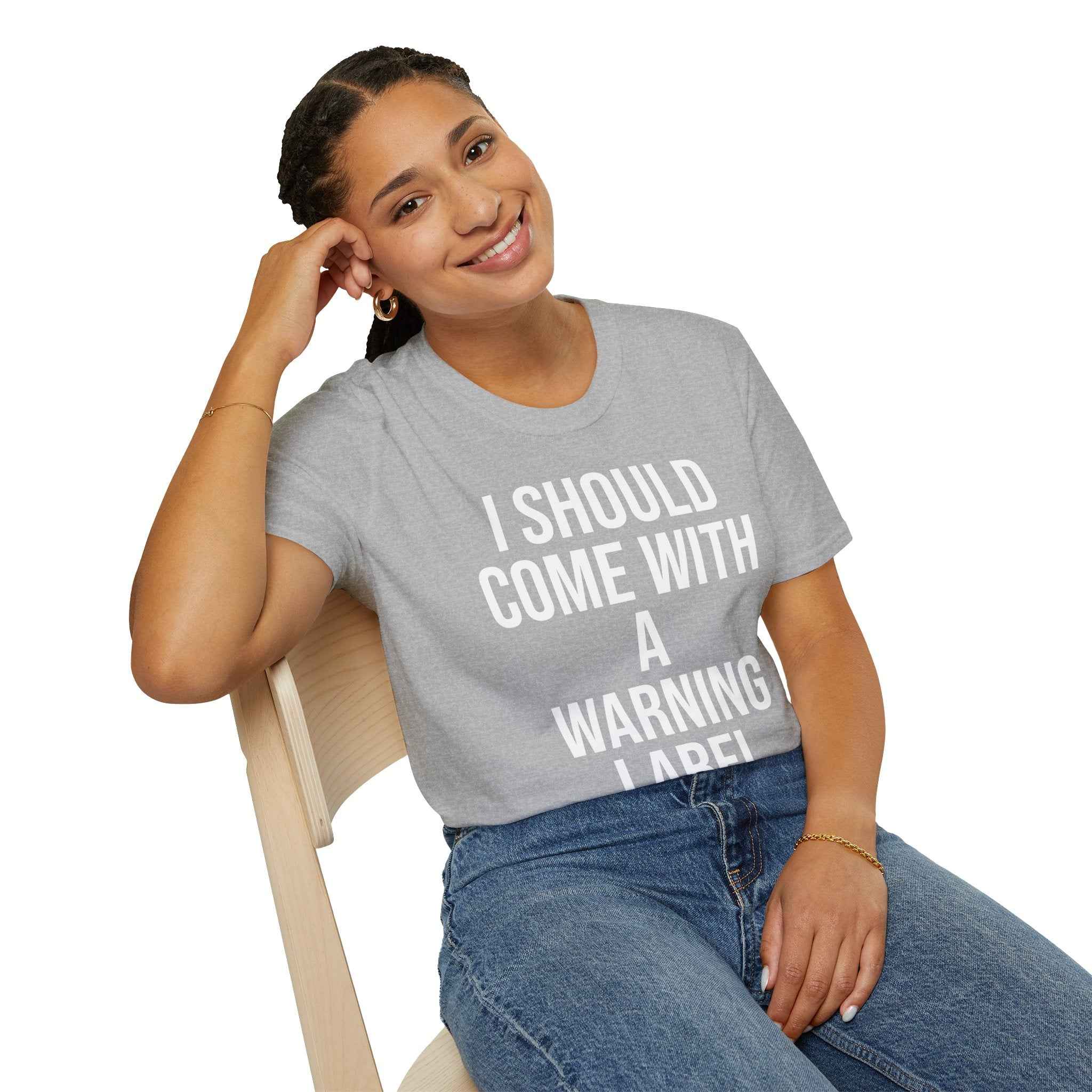 Warning Label Graphic Tee - Funny Sarcasm Shirt