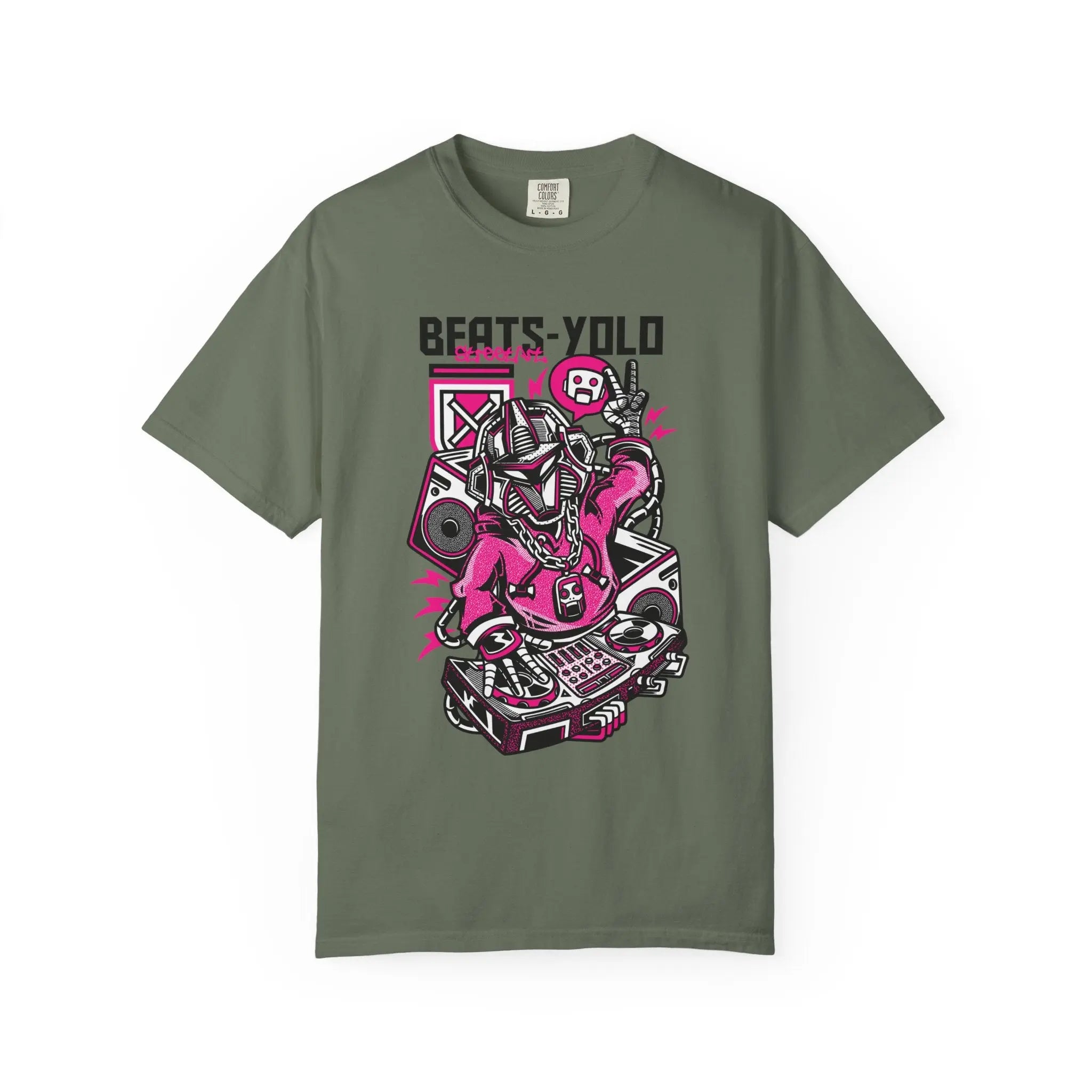 Beats YOLO DJ Robot On The Decks Music Art T-Shirt - Sinful Threads