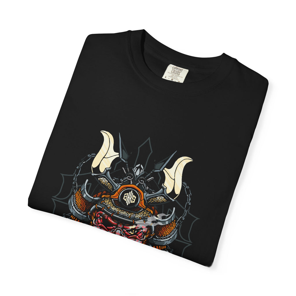 Samurai Oni Mask Japanese Tee Warrior Edgy Art - Sinful Threads