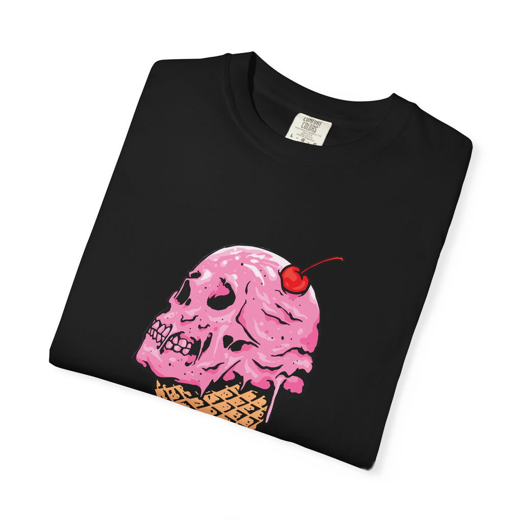 Skull Ice Cream Art With Cherry On Top Design T-Shirt - Sinful Threads