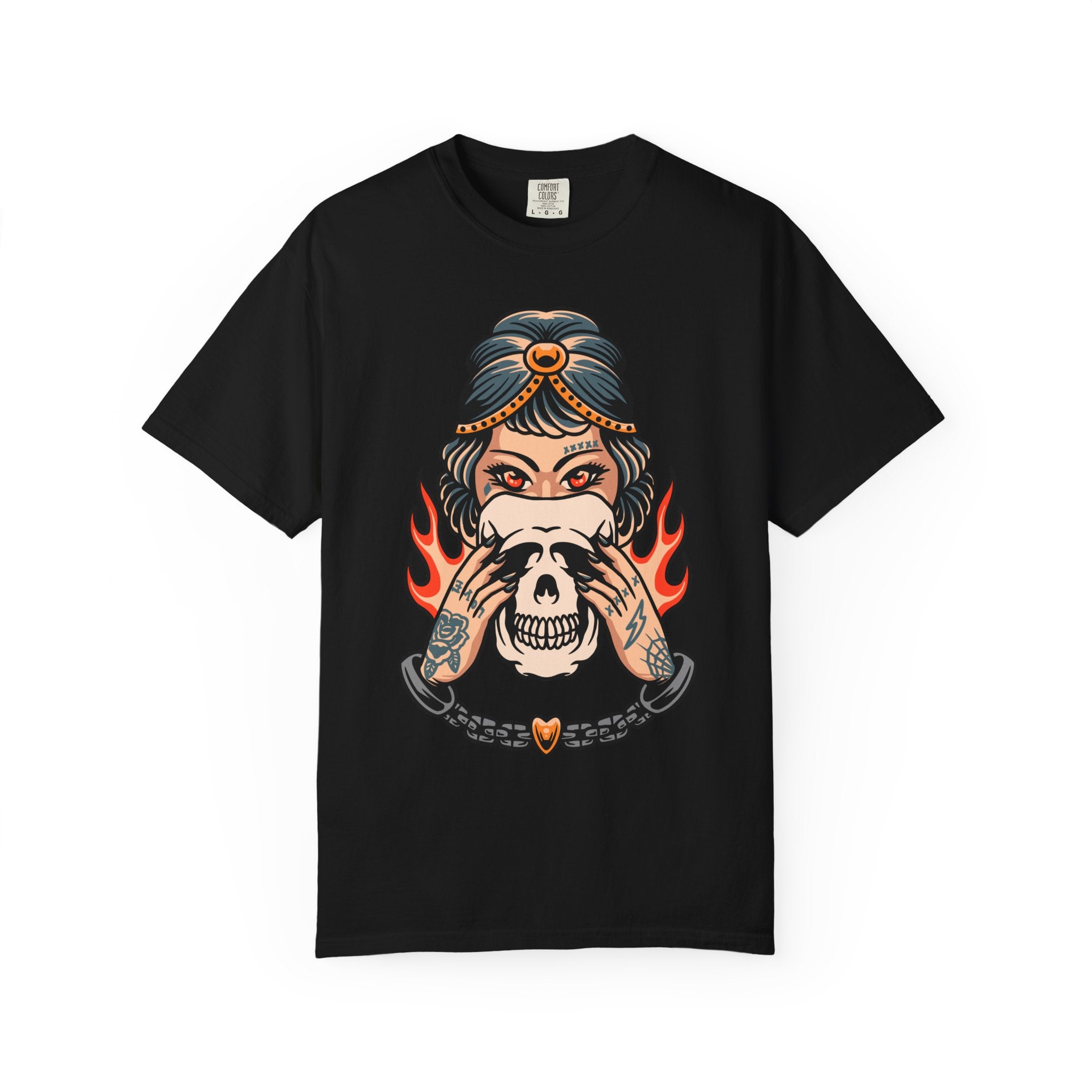 Traditional Tattoo Shirt - Fortune Teller Tee - Skull Graphic Top - Sinful Threads