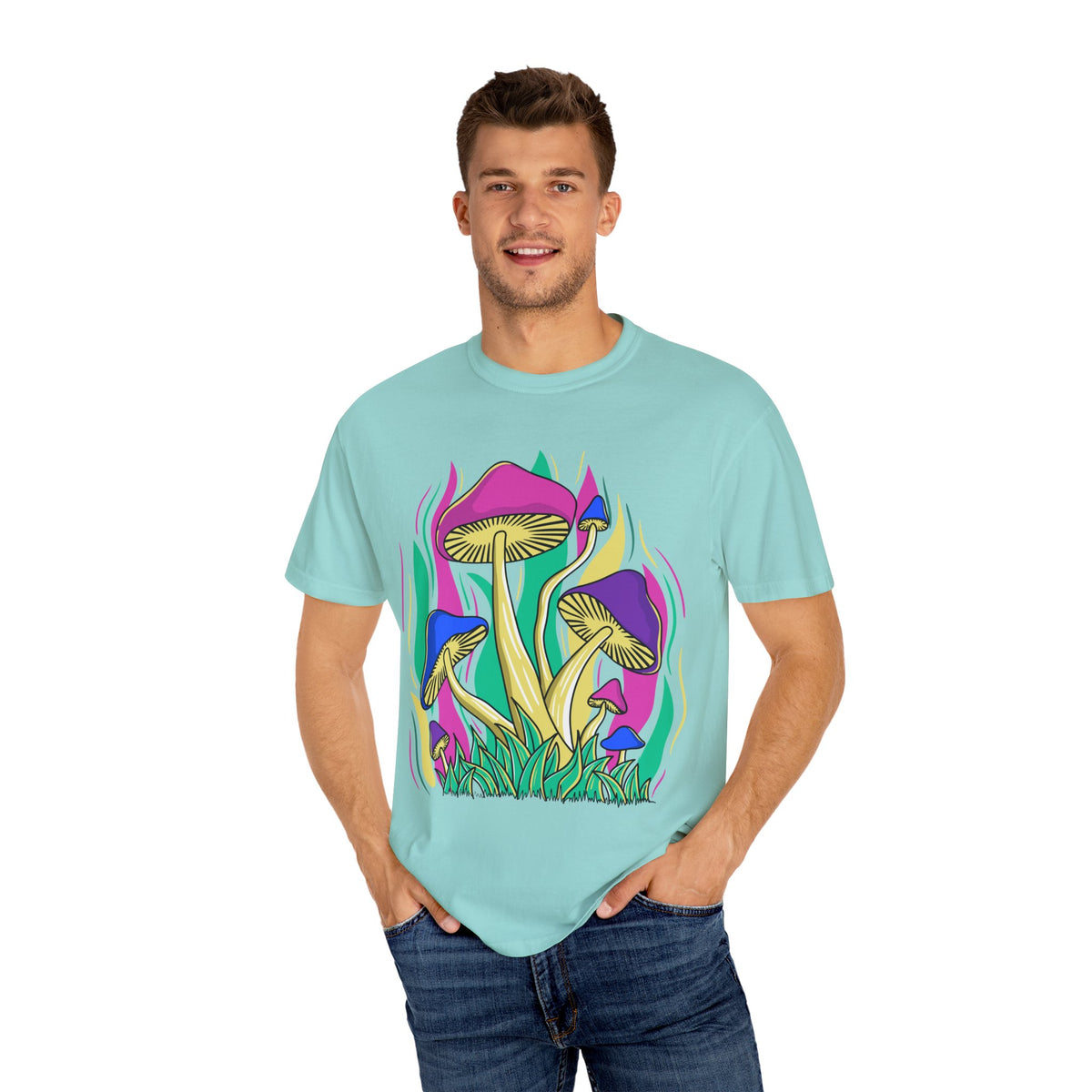 Psychedelic Mushroom Tee - Funky Art Cottagecore