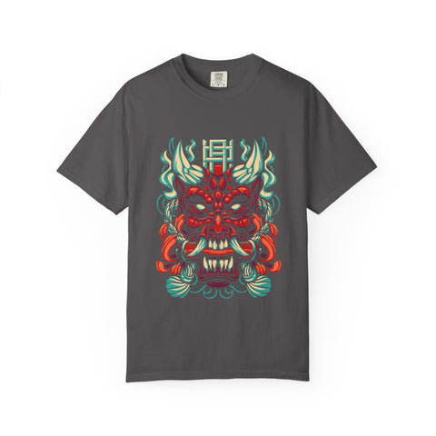 Oni Mask Shirt - Japanese Demon Tee for Horror Culture Fans
