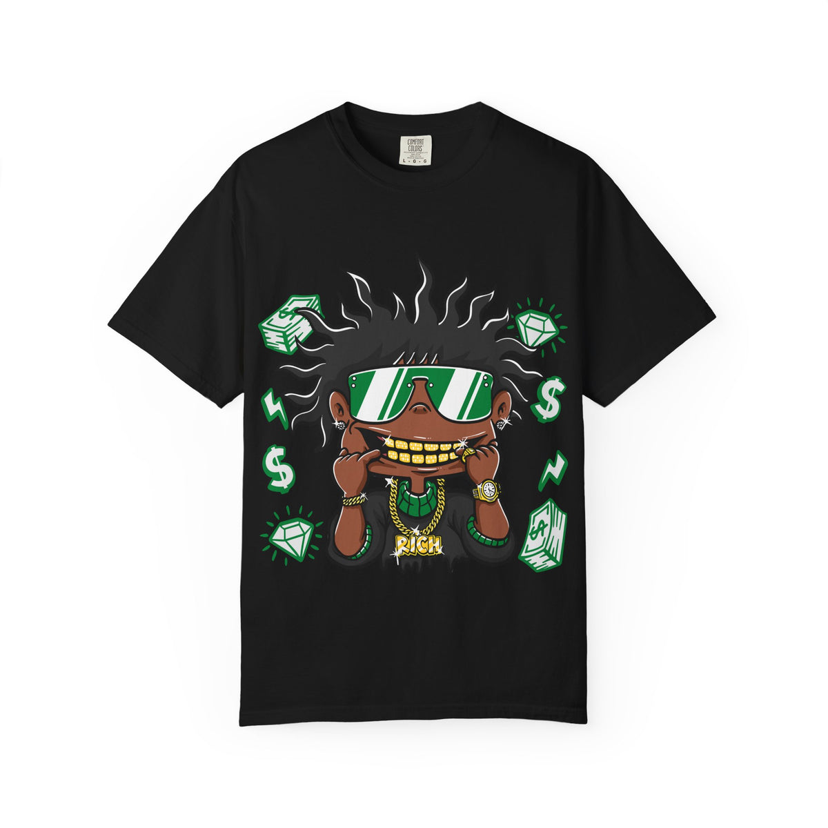 Gold Grill Tee – Hip Hop Cartoon Shirt for Street Culture
