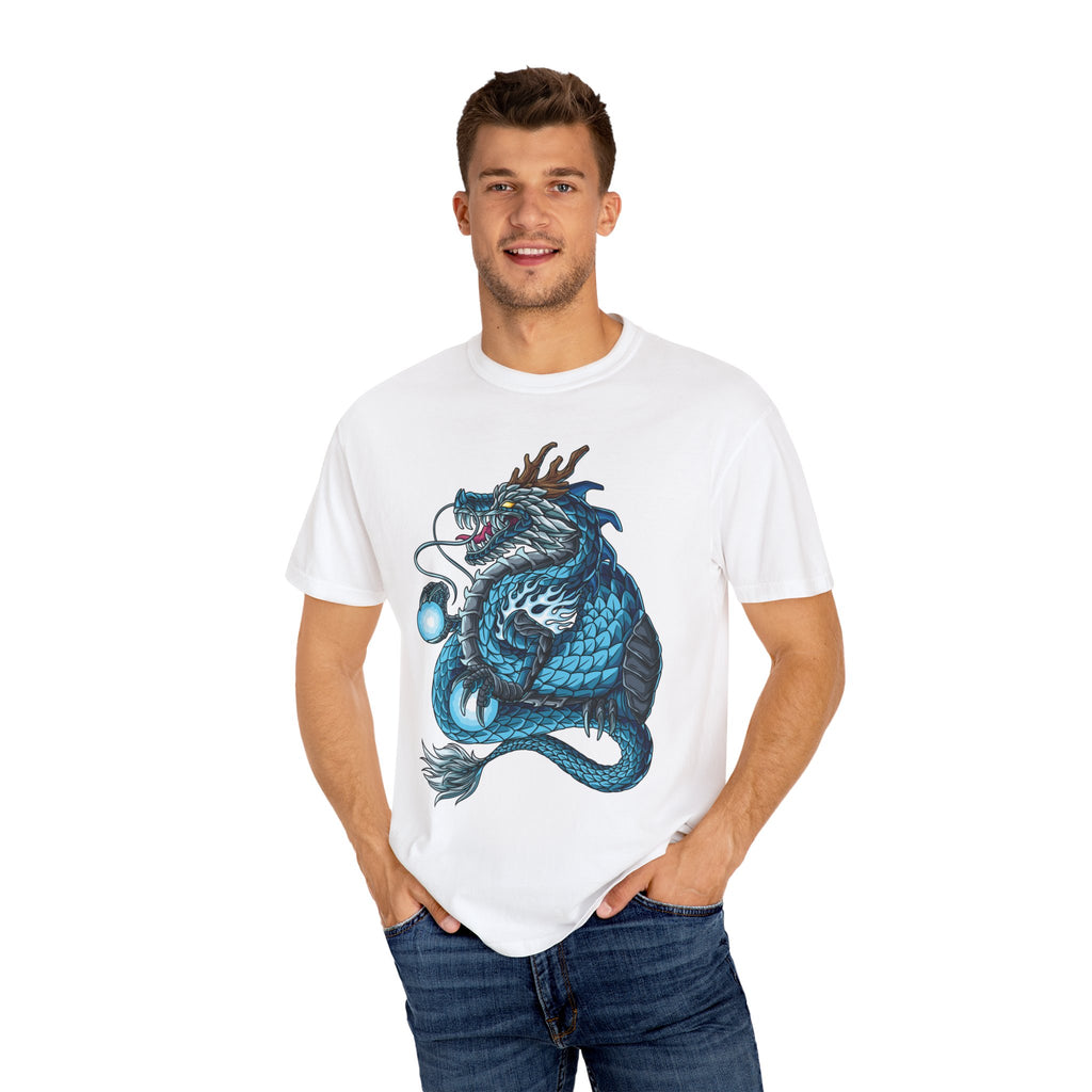 Eastern Dragon Tee - Blue Fantasy Mythical Creature Gift - Sinful Threads