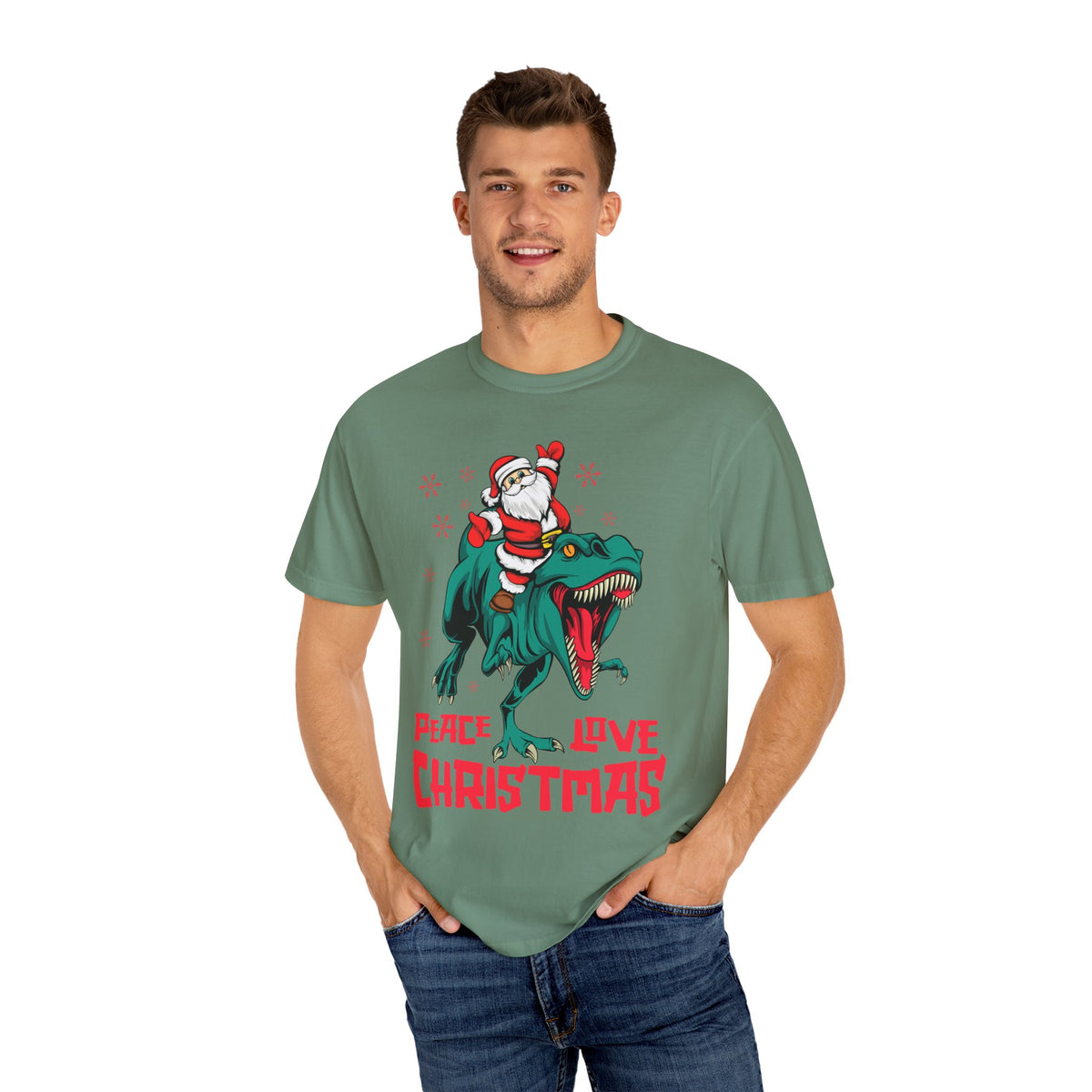 Santa T-Rex Shirt - Funny Dino Christmas Tee - Holiday Gift