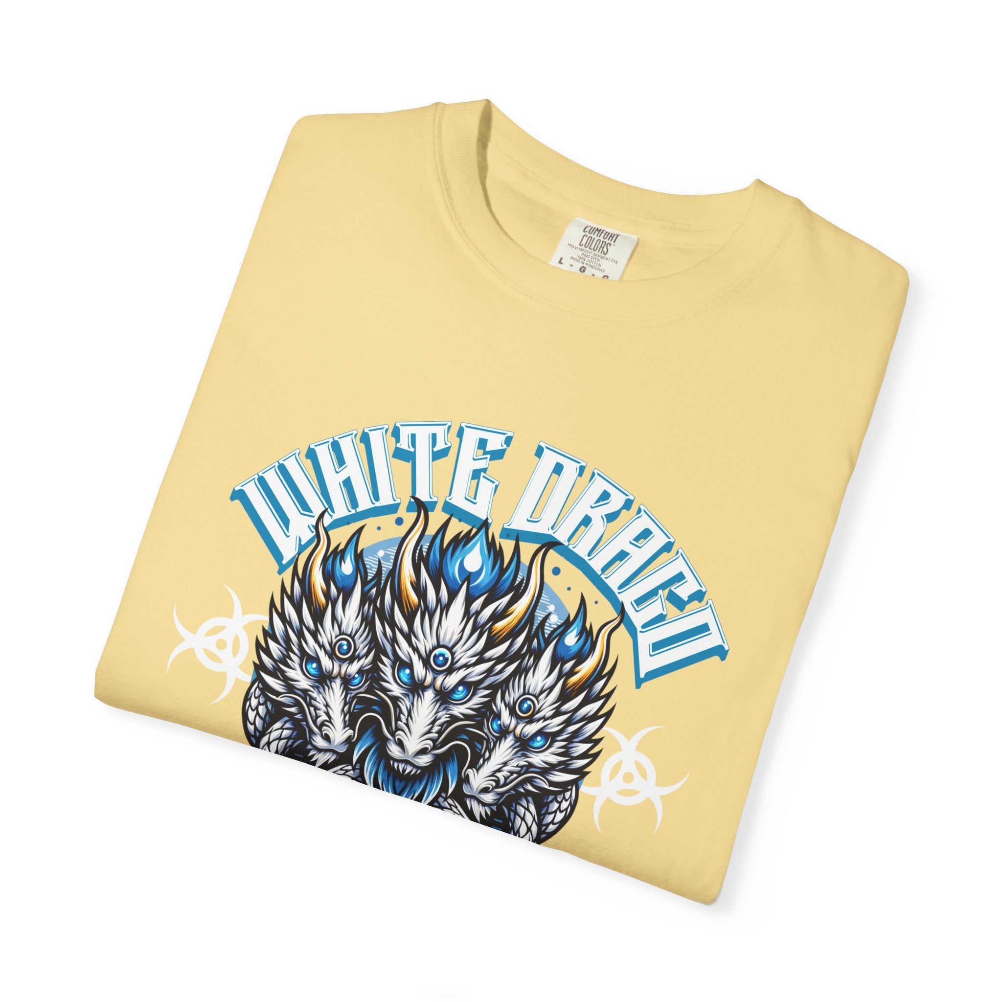 Dragon Art Tee - Blue-Eyed Three-Headed Fantasy Gift - Sinful Threads