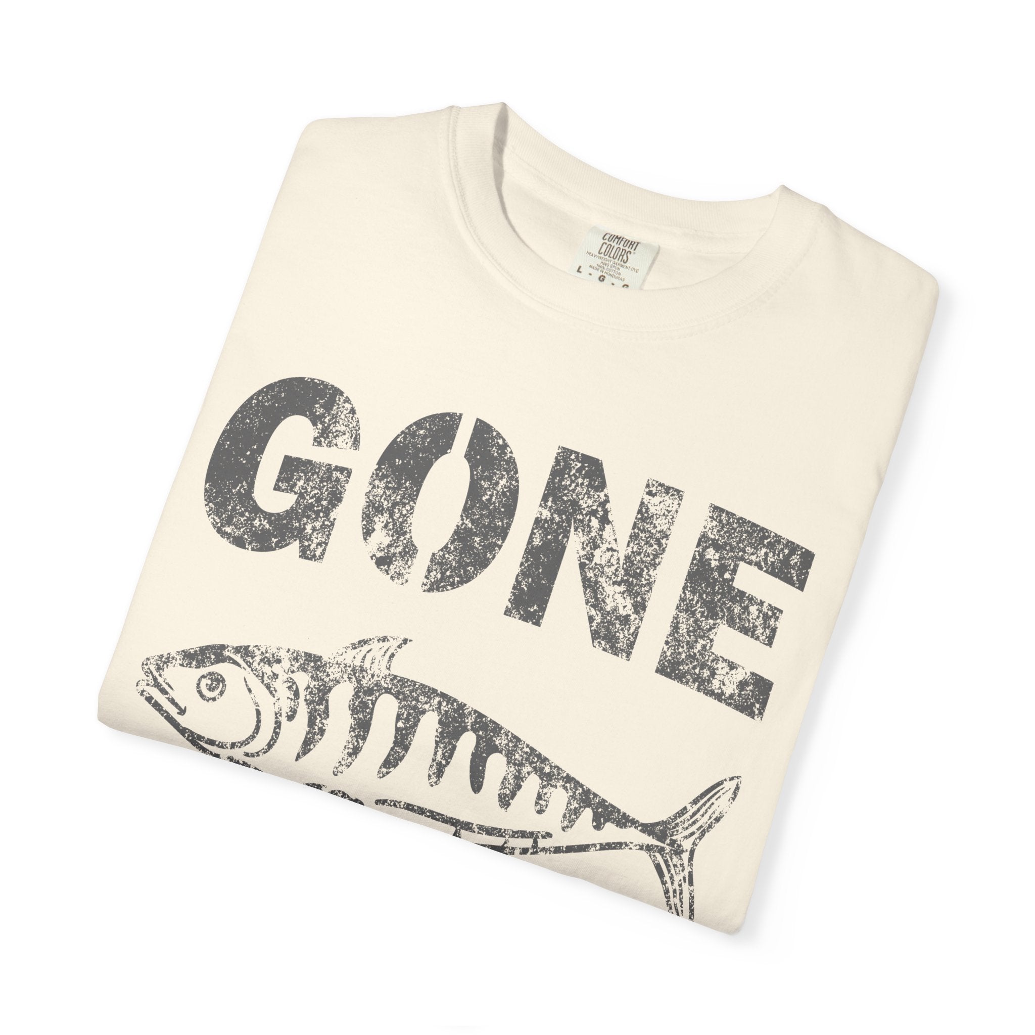 Gone Fishing Design Featuring Fish Graphic Grunge Style T-Shirt - Sinful Threads