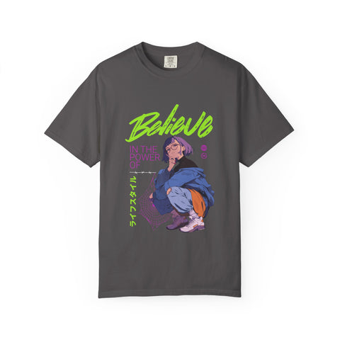 Kawaii Anime Tee - Believe Y2K Girl Design - Cute Gift